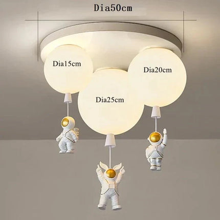 Lampe Enfant Plafonnier LED Ballon Astronome Design Nordique Lumière Chaude - Luminous Place
