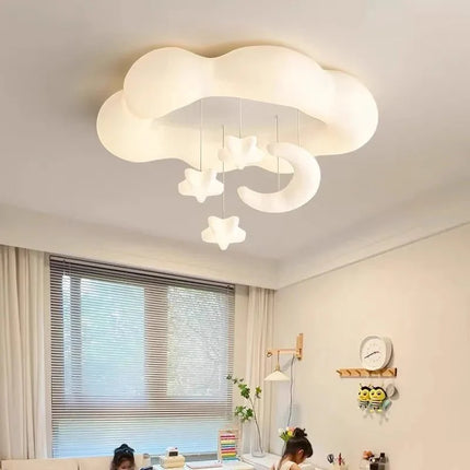 Lampe Enfant Plafonnier Nuage LED Blanc Fer Lumière Chaude Moderne - Luminous Place