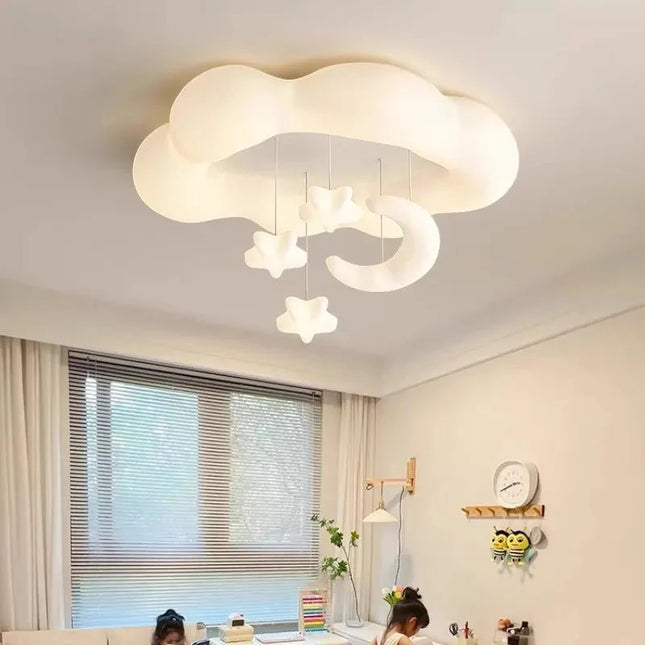 Lampe Enfant Plafonnier Nuage LED Blanc Fer Lumière Chaude Moderne - Luminous Place