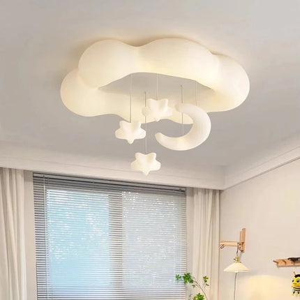 Lampe Enfant Plafonnier Nuage LED Blanc Fer Lumière Chaude Moderne - Luminous Place