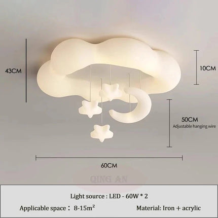 Lampe Enfant Plafonnier Nuage LED Blanc Fer Lumière Chaude Moderne - Luminous Place