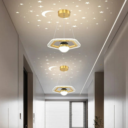 Lampe Enfant Plafonnier LED Acrylique avec Boules de Verre et Projection d'Étoiles - Luminous Place