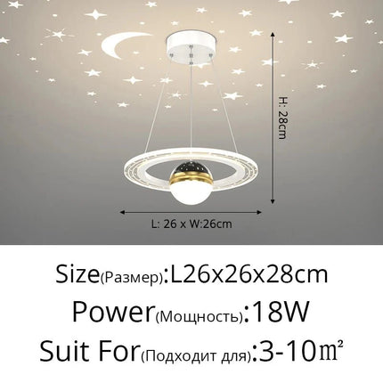 Lampe Enfant Plafonnier LED Acrylique avec Boules de Verre et Projection d'Étoiles - Luminous Place