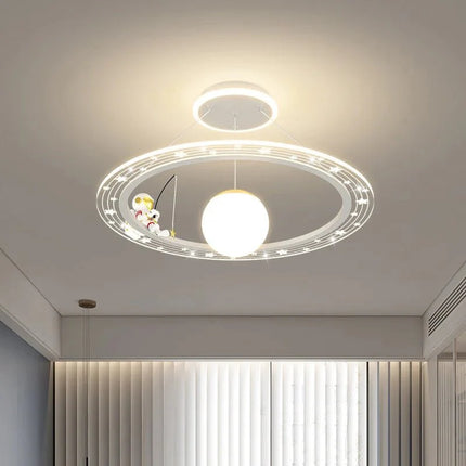 Lampe Enfant Suspension Astronaute LED Dimmable Ambiance Ciel Étoilé - Luminous Place