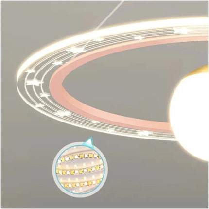 Lampe Enfant Suspension Astronaute LED Dimmable Ambiance Ciel Étoilé - Luminous Place