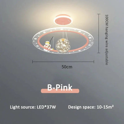 Lampe Enfant Suspension Astronaute LED Dimmable Ambiance Ciel Étoilé - Luminous Place