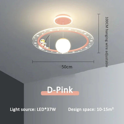 Lampe Enfant Suspension Astronaute LED Dimmable Ambiance Ciel Étoilé - Luminous Place