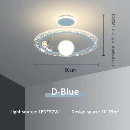 Lampe Enfant Suspension Astronaute LED Dimmable Ambiance Ciel Étoilé - Luminous Place
