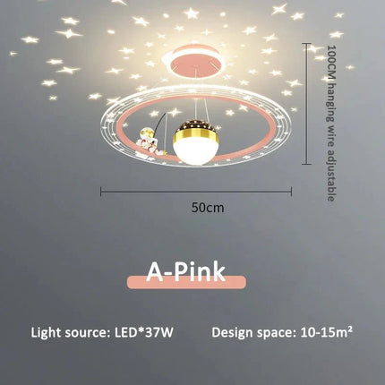 Lampe Enfant Suspension Astronaute LED Dimmable Ambiance Ciel Étoilé - Luminous Place