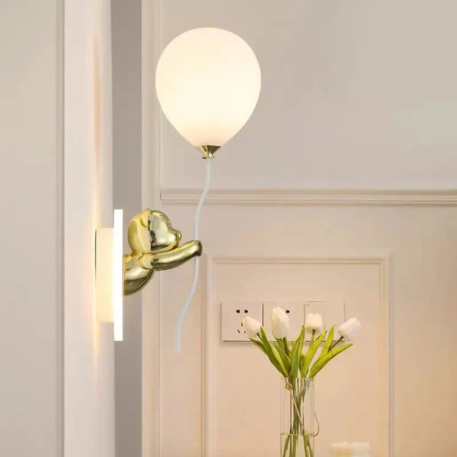 Lampe Enfant Applique Murale Ours Ballon Nordique Ambiance Chaleureuse - Luminous Place