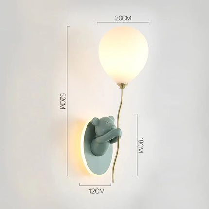 Lampe Enfant Applique Murale Ours Ballon Nordique Ambiance Chaleureuse - Luminous Place
