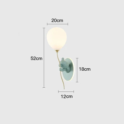 Lampe Enfant Applique Murale Ours Ballon Nordique Ambiance Chaleureuse - Luminous Place