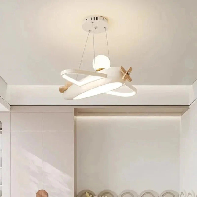 Lampe Enfant Plafonnier LED Design Avion Nordique en Fer et Acrylique, Luminaire Intérieur pour Chambre Enfant - Luminous Place