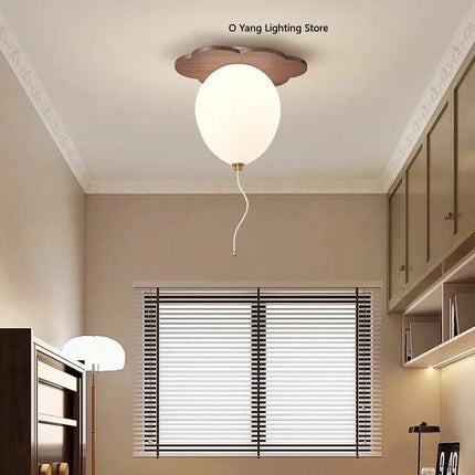 Lampe Enfant Bois Massif Nuage et Ballon Plafonnier LED pour Chambre - Luminous Place