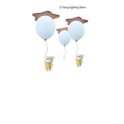 Lampe Enfant Bois Massif Nuage et Ballon Plafonnier LED pour Chambre - Luminous Place