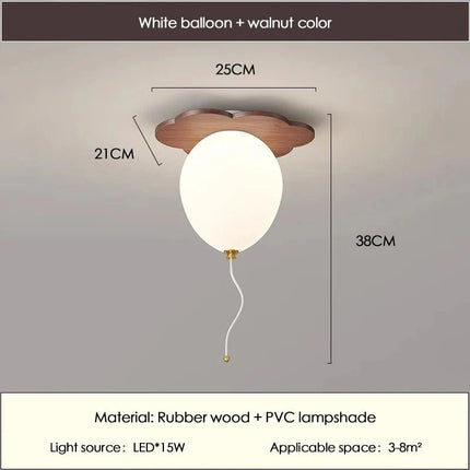 Lampe Enfant Bois Massif Nuage et Ballon Plafonnier LED pour Chambre - Luminous Place