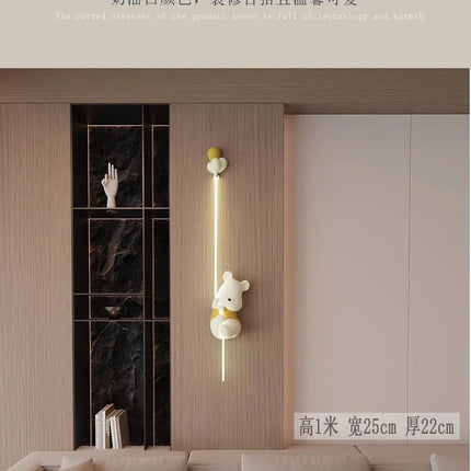Lampe Enfant Murale LED Ours Nordique en Acrylique pour Chambre - Luminous Place