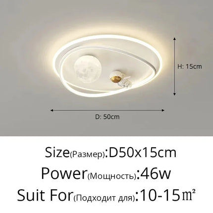 Lampe Enfant Plafonnier Astronaute LED Ciel Étoilé Météore, Lumière Chaleureuse - Luminous Place