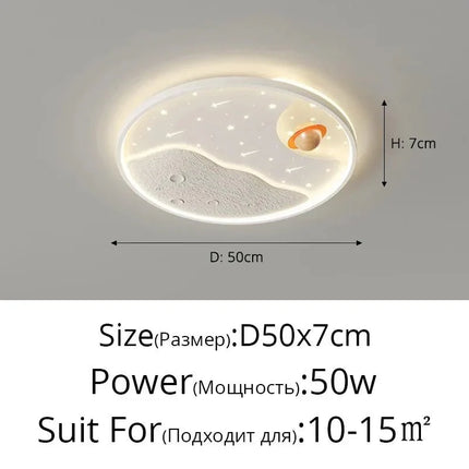 Lampe Enfant Plafonnier Astronaute LED Ciel Étoilé Météore, Lumière Chaleureuse - Luminous Place