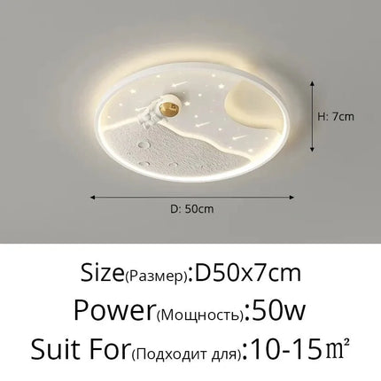Lampe Enfant Plafonnier Astronaute LED Ciel Étoilé Météore, Lumière Chaleureuse - Luminous Place