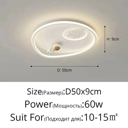 Lampe Enfant Plafonnier Astronaute LED Ciel Étoilé Météore, Lumière Chaleureuse - Luminous Place