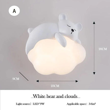 Lampe Enfant Murale LED Ours Cartoon en Résine, Lumière d’Ambiance Douce - Luminous Place