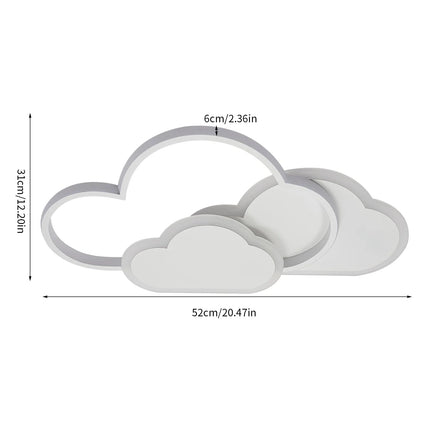 Lampe Enfant Plafonnier LED Nuage en Acrylique 3 Couleurs 52x31 cm - Luminous Place