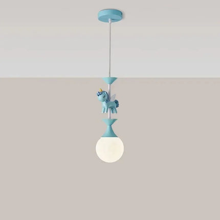 Lampe Enfant Suspension LED Carrousel Rose Design Créatif et Protection des Yeux - Luminous Place