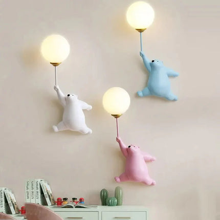 Lampe Enfant Applique Murale LED Ours en Peluche Nordique Lumière Chaude - Luminous Place