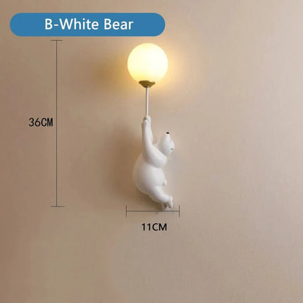 Lampe Enfant Applique Murale LED Ours en Peluche Nordique Lumière Chaude - Luminous Place