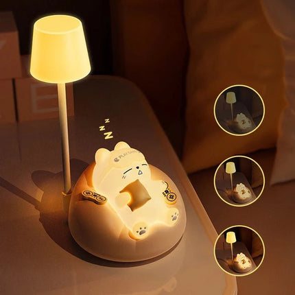 Lampe Enfant LED Veilleuse Animaux Mignons Ours Chat Chien Lumière Chaude - Luminous Place