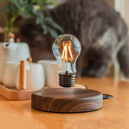 Lampe Enfant Veilleuse Lune 3D LED Flottante Magnétique Bois, Lumière Chaude - Luminous Place