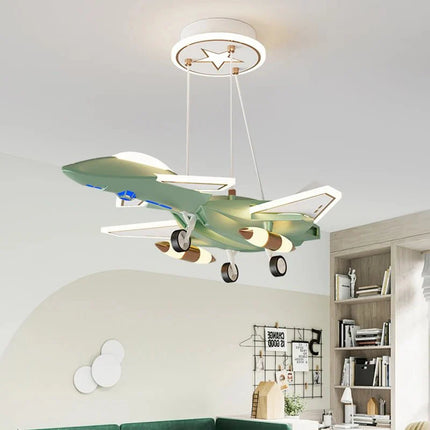 Lampe Enfant Suspension Avion Design Moderne en Aluminium, Ambiance Douce - Luminous Place