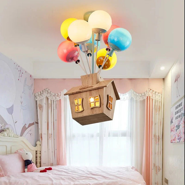 Lampe Enfant Lustre en Bois Style Sputnik pour Salon et Salle à Manger - Luminous Place