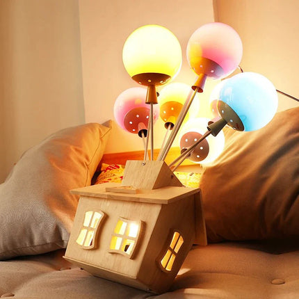 Lampe Enfant Lustre en Bois Style Sputnik pour Salon et Salle à Manger - Luminous Place