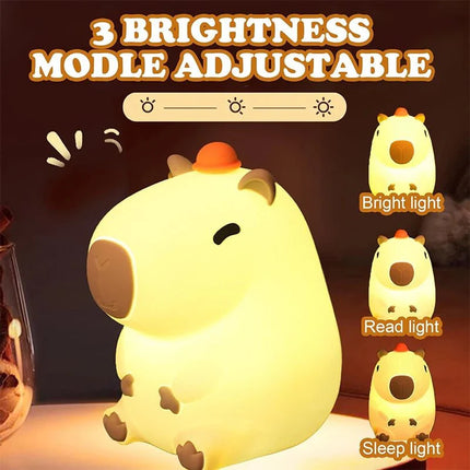 Lampe Enfant Veilleuse Capybara Silicone Rechargeable Lumière Douce USB - Luminous Place