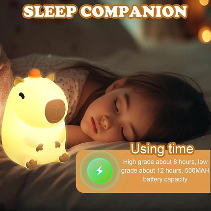 Lampe Enfant Veilleuse Capybara Silicone Rechargeable Lumière Douce USB - Luminous Place