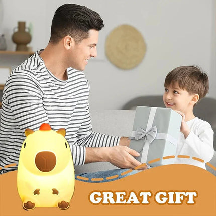 Lampe Enfant Veilleuse Capybara Silicone Rechargeable Lumière Douce USB - Luminous Place