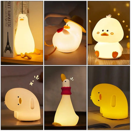 Lampe Enfant Veilleuse LED Canard en Silicone Rechargeable à Lumière Douce - Luminous Place