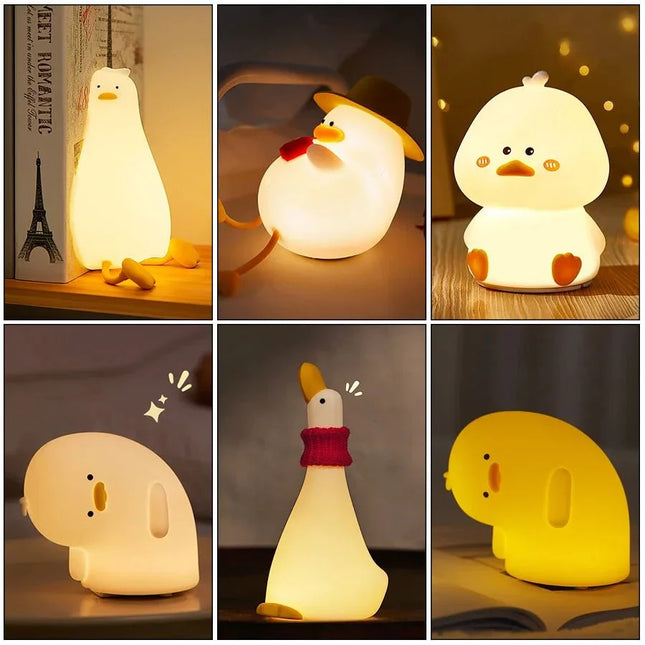 Lampe Enfant Veilleuse LED Canard en Silicone Rechargeable à Lumière Douce - Luminous Place