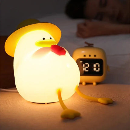 Lampe Enfant Veilleuse LED Canard en Silicone Rechargeable à Lumière Douce - Luminous Place