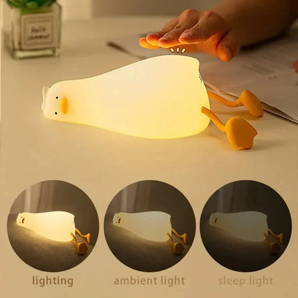 Lampe Enfant Veilleuse LED Canard en Silicone Rechargeable à Lumière Douce - Luminous Place