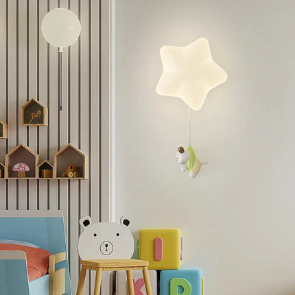 Lampe Enfant Applique Murale Étoile Romantique LED Blanc Ours Lapin - Luminous Place