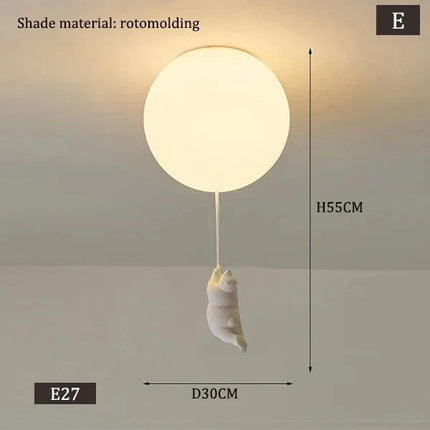 Lampe Enfant Suspension Ours Polaire LED en Résine Écologique pour Salon de Maternelle - Luminous Place