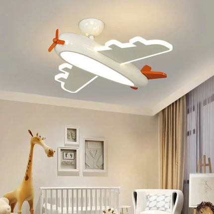 Lampe Enfant Plafonnier Avion Bleu Design Crème, Ambiance Douce - Luminous Place
