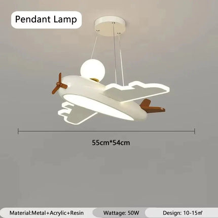 Lampe Enfant Plafonnier Avion Bleu Design Crème, Ambiance Douce - Luminous Place