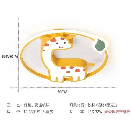 Lampe Enfant Plafonnier LED Design Girafe Dimmable pour Chambre Bébé - Luminous Place