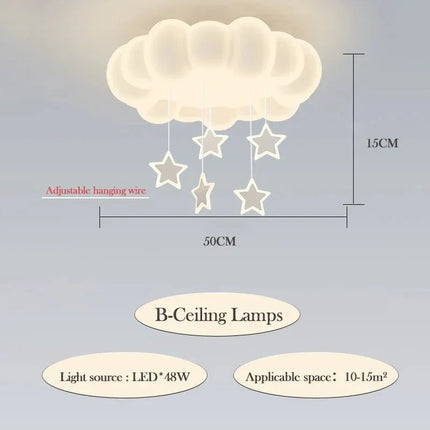 Lampe Enfant Lustre Nuage Moderne LED, Ambiance Chaleureuse et Minimaliste - Luminous Place