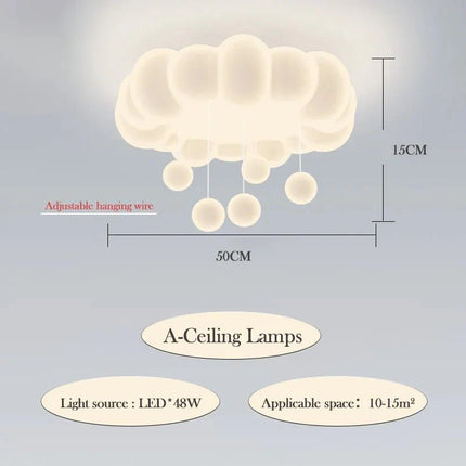 Lampe Enfant Lustre Nuage Moderne LED, Ambiance Chaleureuse et Minimaliste - Luminous Place