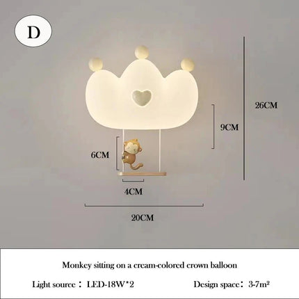 Lampe Enfant Applique Murale Couronne LED Rose Blanc, Lumière Chaude Ambiance Cosy - Luminous Place